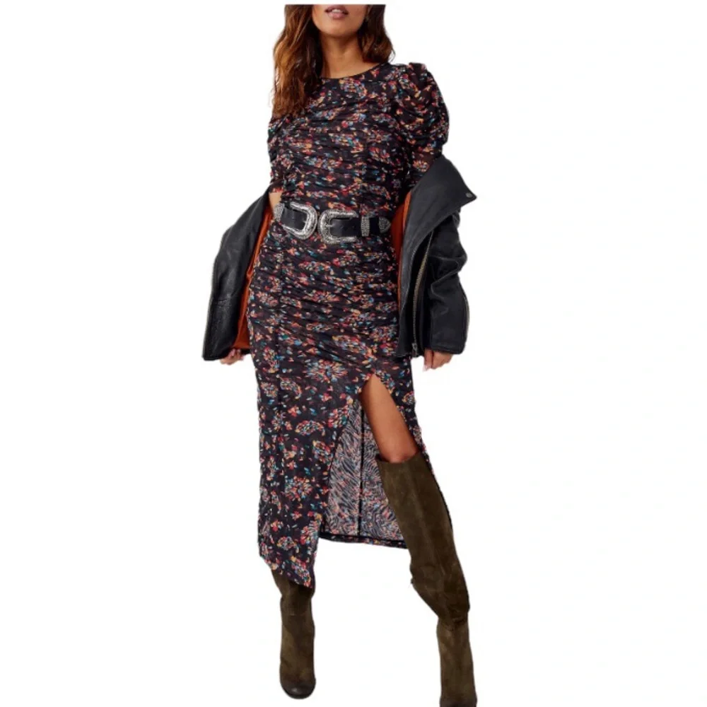 FREE PEOPLE BRIELLA FLORAL MIDI DRESS